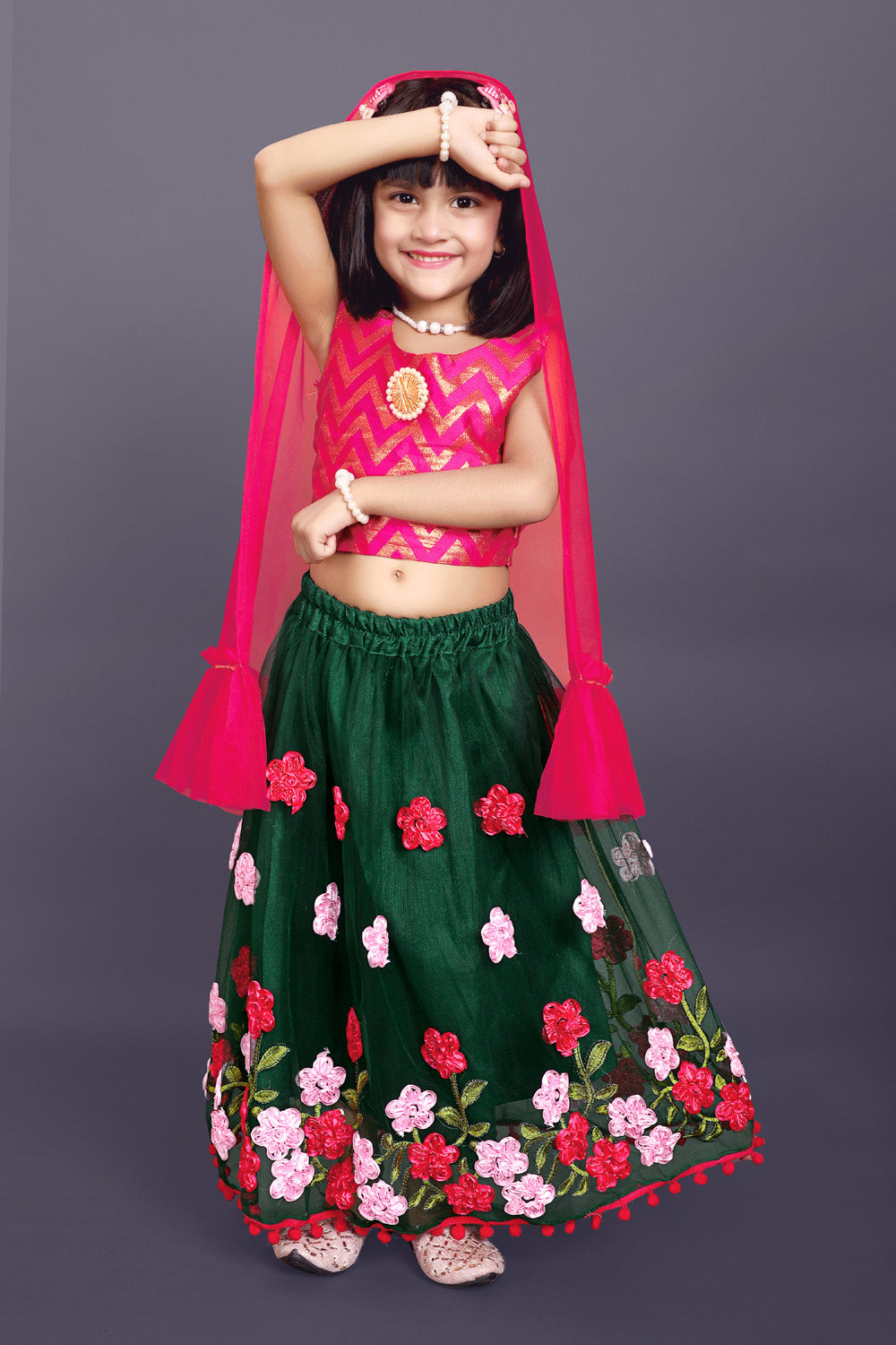 High Demand Embroidered Lehenga, Choli and Dupatta Set