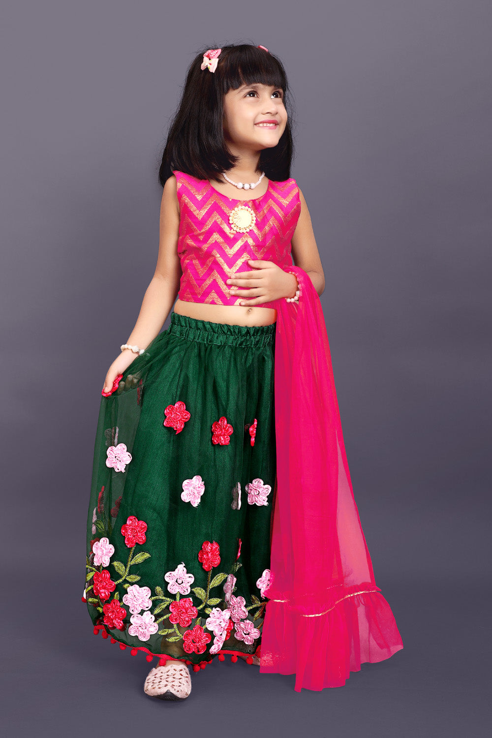 High Demand Embroidered Lehenga, Choli and Dupatta Set