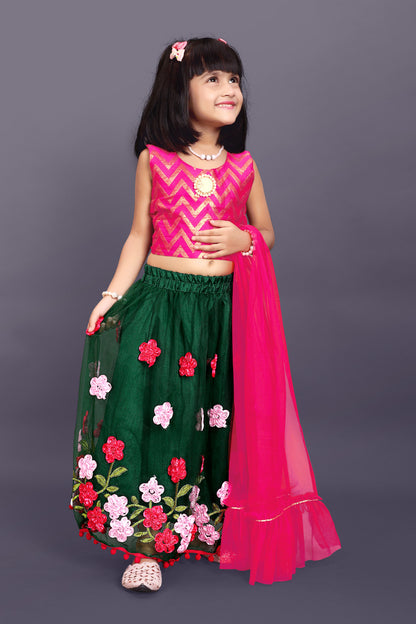High Demand Embroidered Lehenga, Choli and Dupatta Set