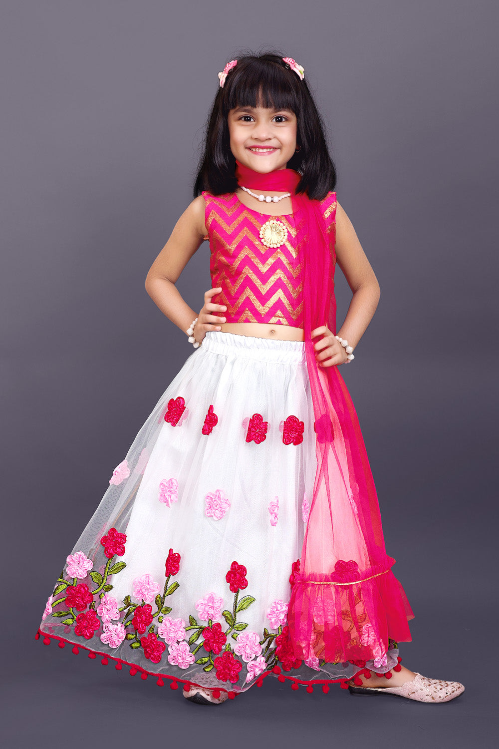 Girls Embroidered Lehenga Choli Set with Dupatta | Premium Kids Indian Wedding & Festive Wear