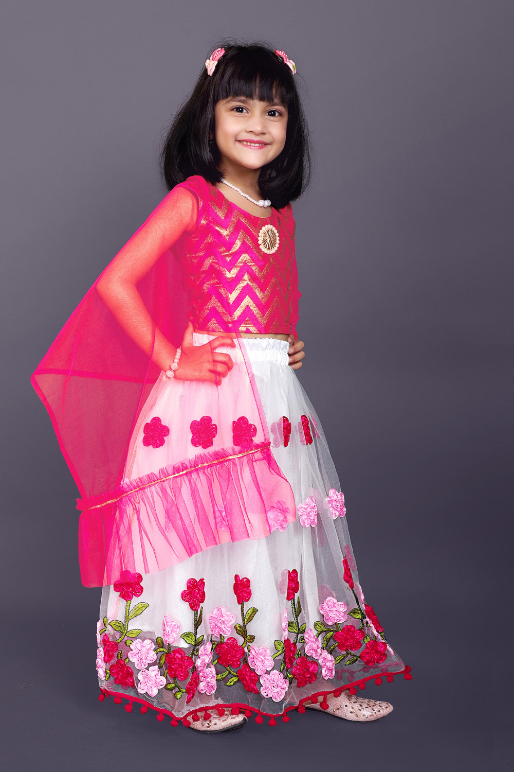 Girls Embroidered Lehenga Choli Set with Dupatta | Premium Kids Indian Wedding & Festive Wear