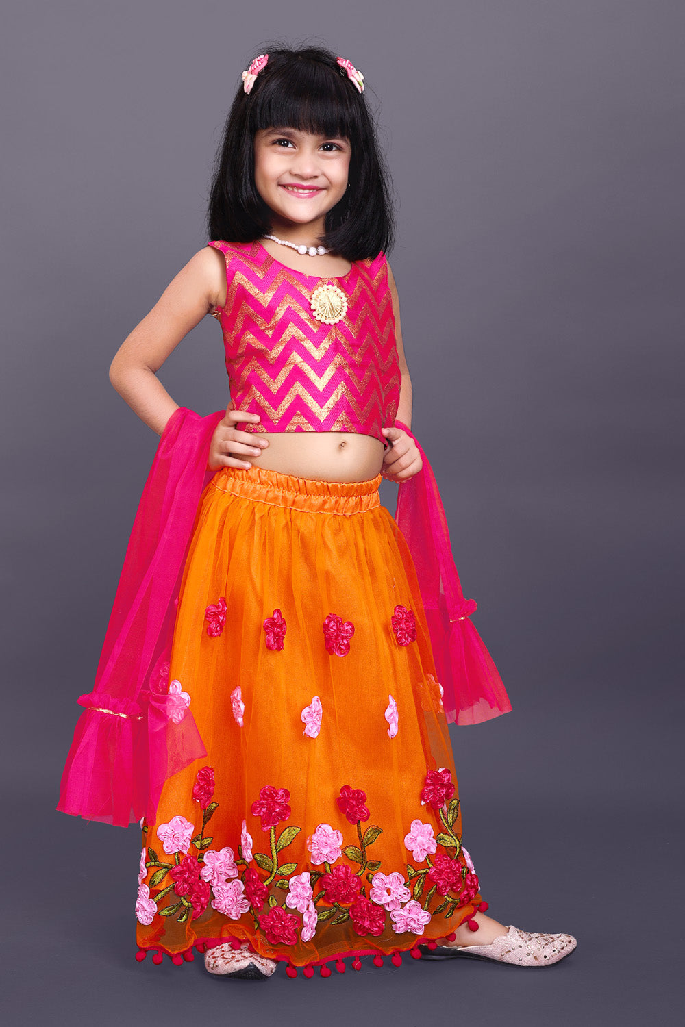 High Demand Embroidered Lehenga, Choli and Dupatta Set