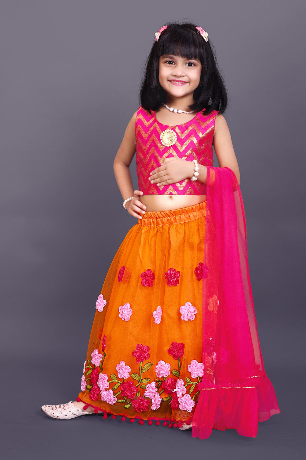High Demand Embroidered Lehenga, Choli and Dupatta Set