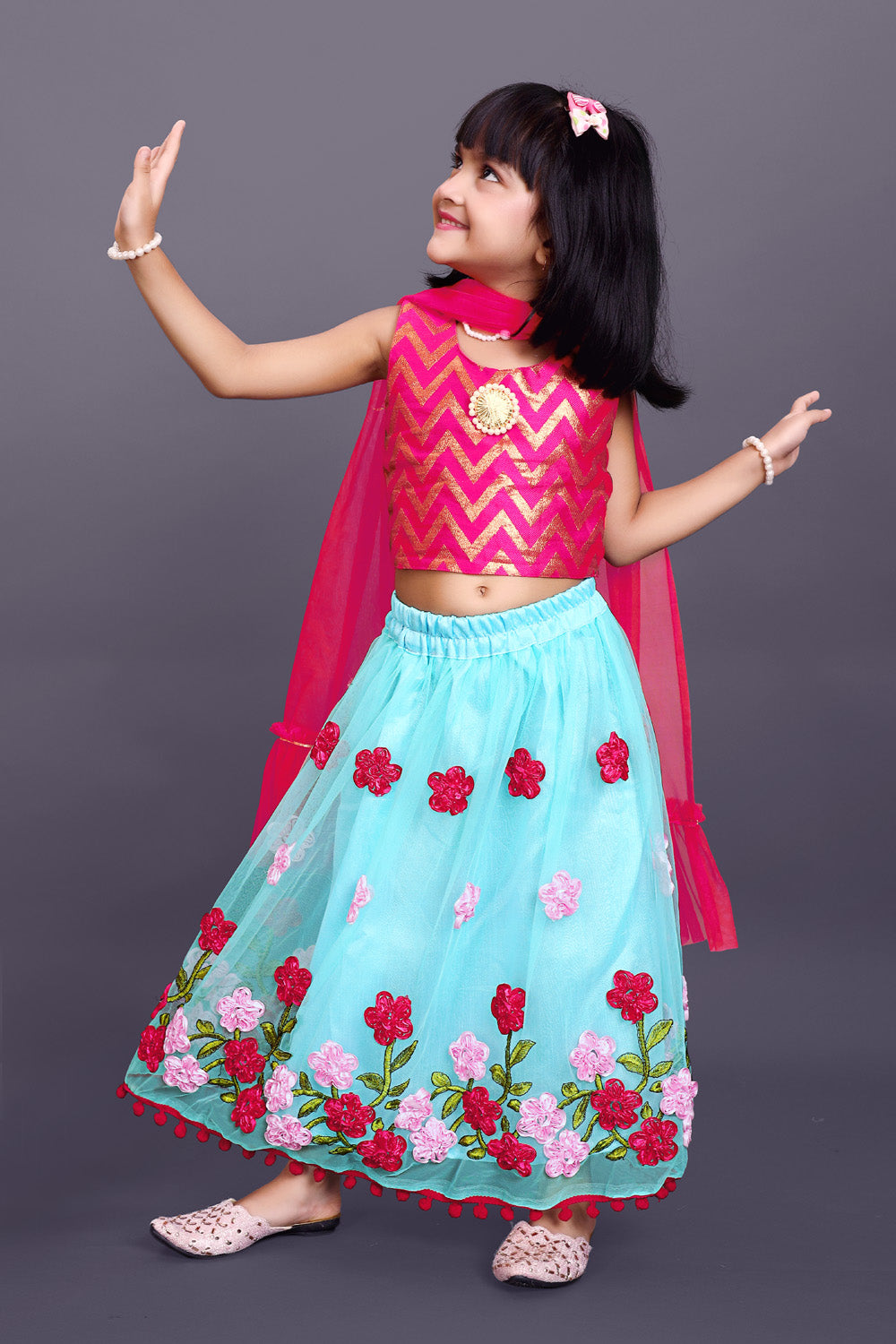 High Demand Embroidered Lehenga, Choli and Dupatta Set