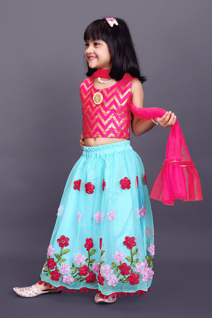 High Demand Embroidered Lehenga, Choli and Dupatta Set