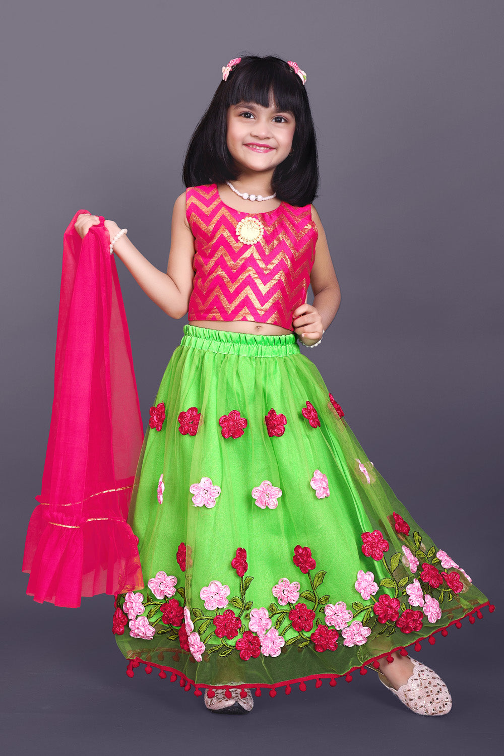 High Demand Embroidered Lehenga, Choli and Dupatta Set