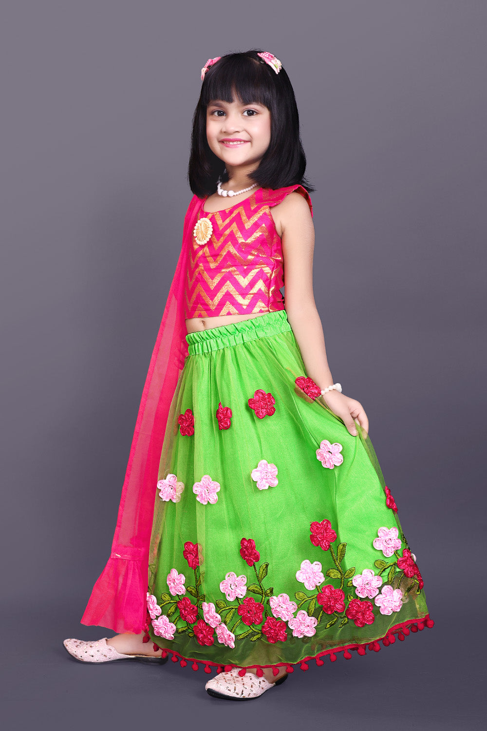 High Demand Embroidered Lehenga, Choli and Dupatta Set