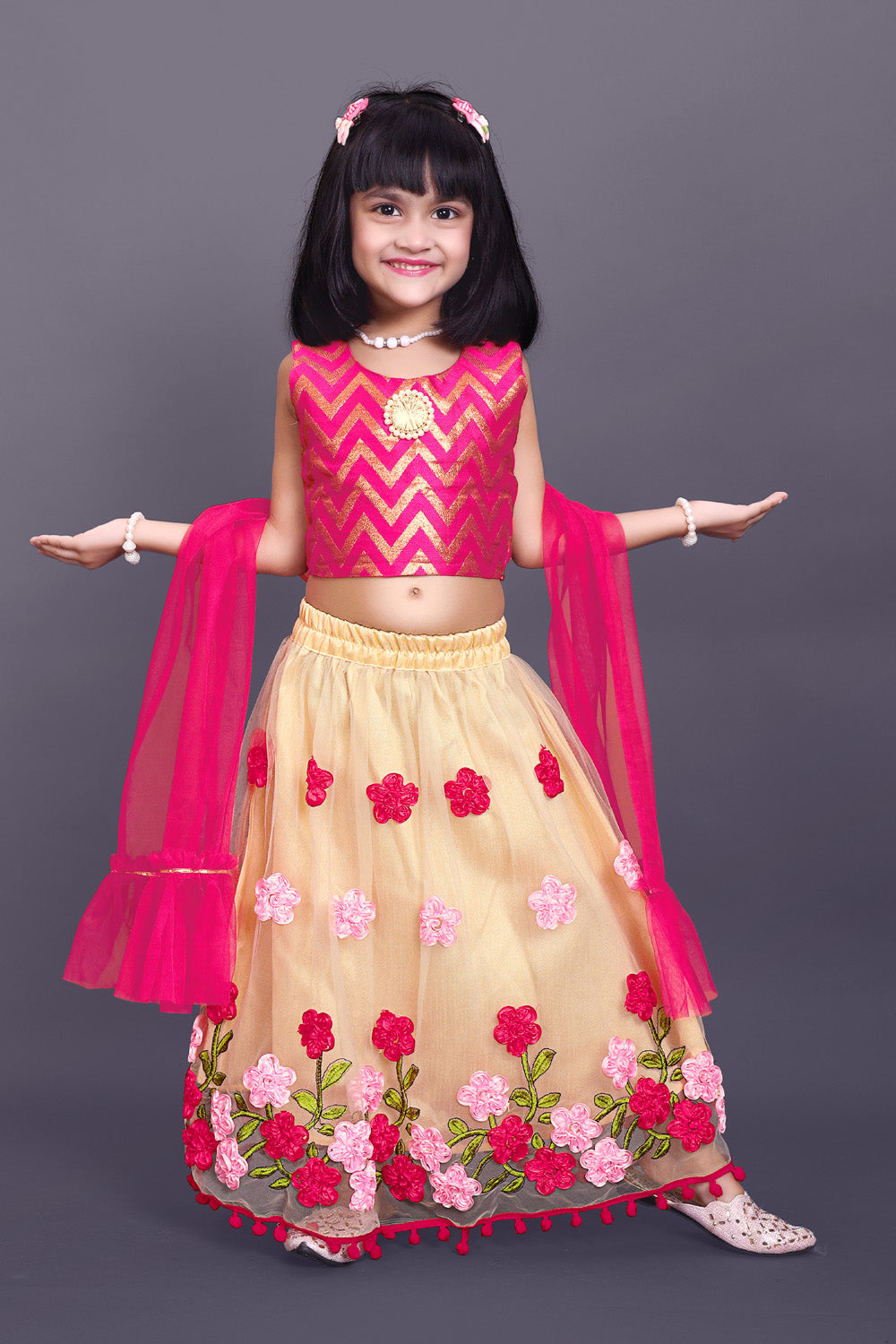 High Demand Embroidered Lehenga, Choli and Dupatta Set