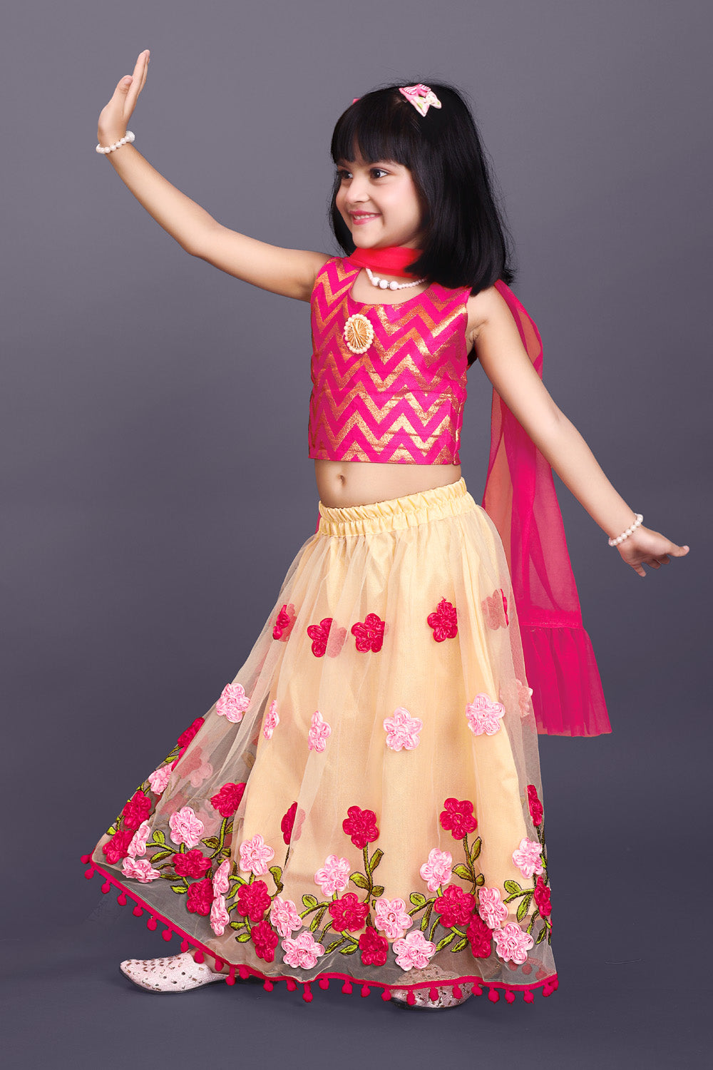 High Demand Embroidered Lehenga, Choli and Dupatta Set