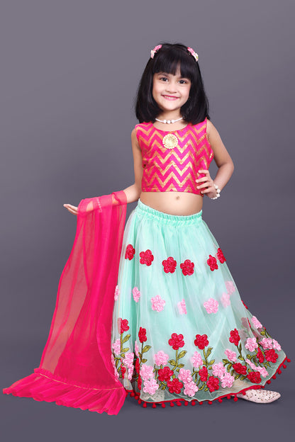 High Demand Embroidered Lehenga, Choli and Dupatta Set