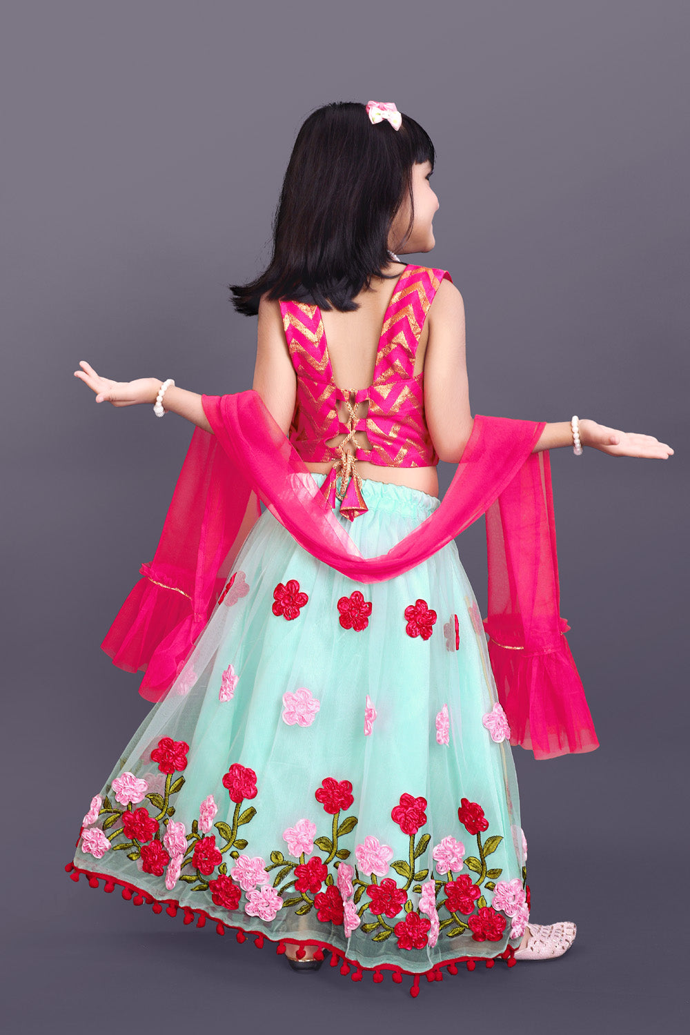 Girls Embroidered Lehenga Choli Set with Dupatta | Premium Kids Indian Wedding & Festive Wear