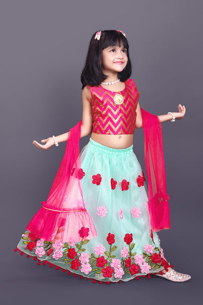 High Demand Embroidered Lehenga, Choli and Dupatta Set