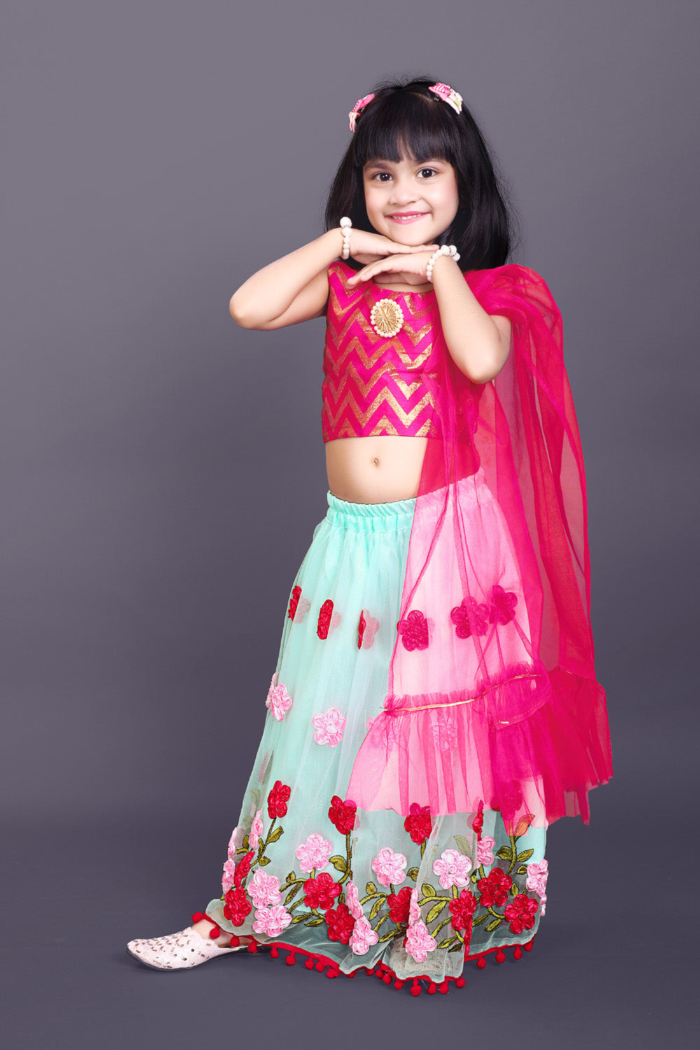 High Demand Embroidered Lehenga, Choli and Dupatta Set