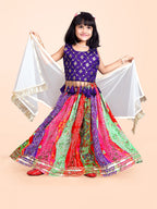 Girls Ethnic Wear Printed Lehenga, Choli and Dupatta Set