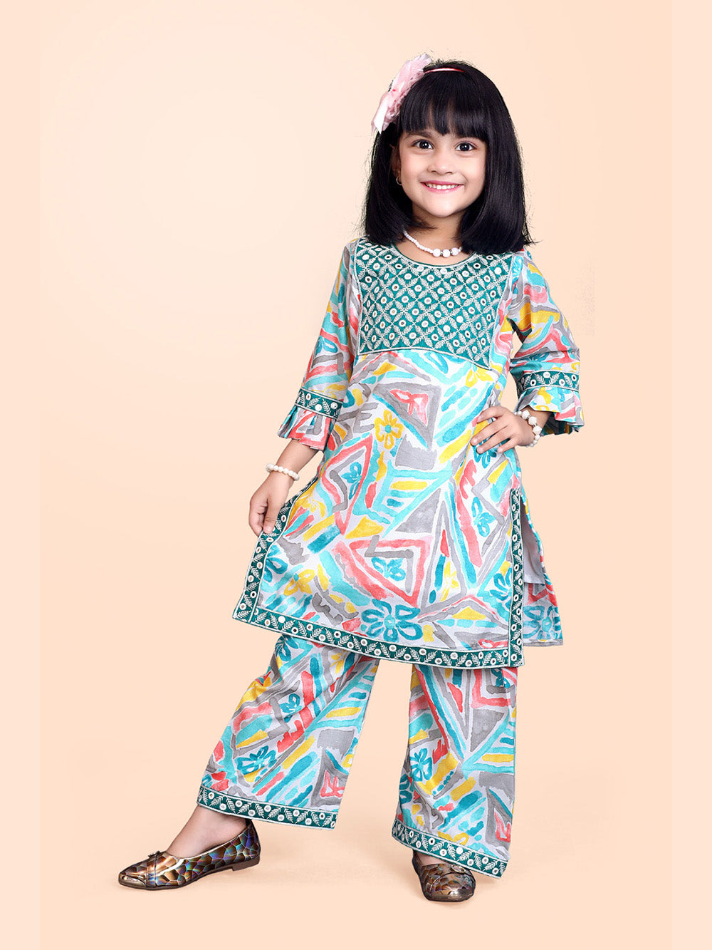 Girls Casual Kurta and Palazzo Set