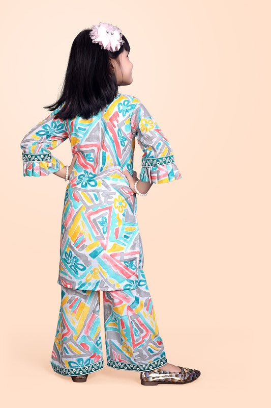 Girls Casual Kurta and Palazzo Set