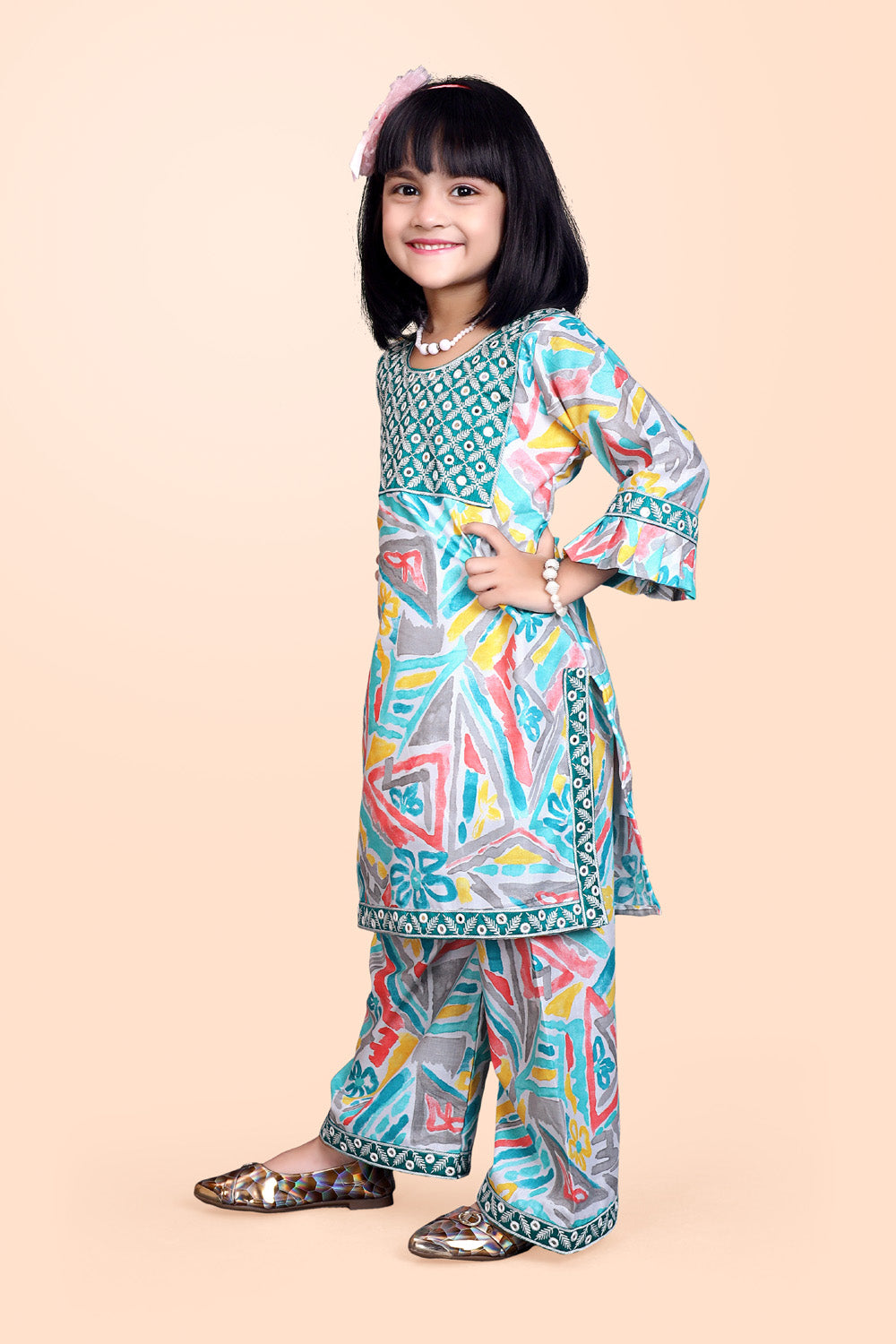 Girls Casual Kurta and Palazzo Set