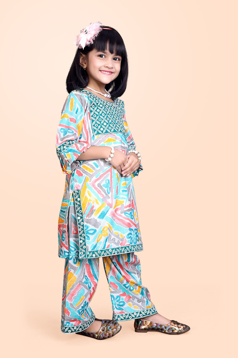 Girls Casual Kurta and Palazzo Set