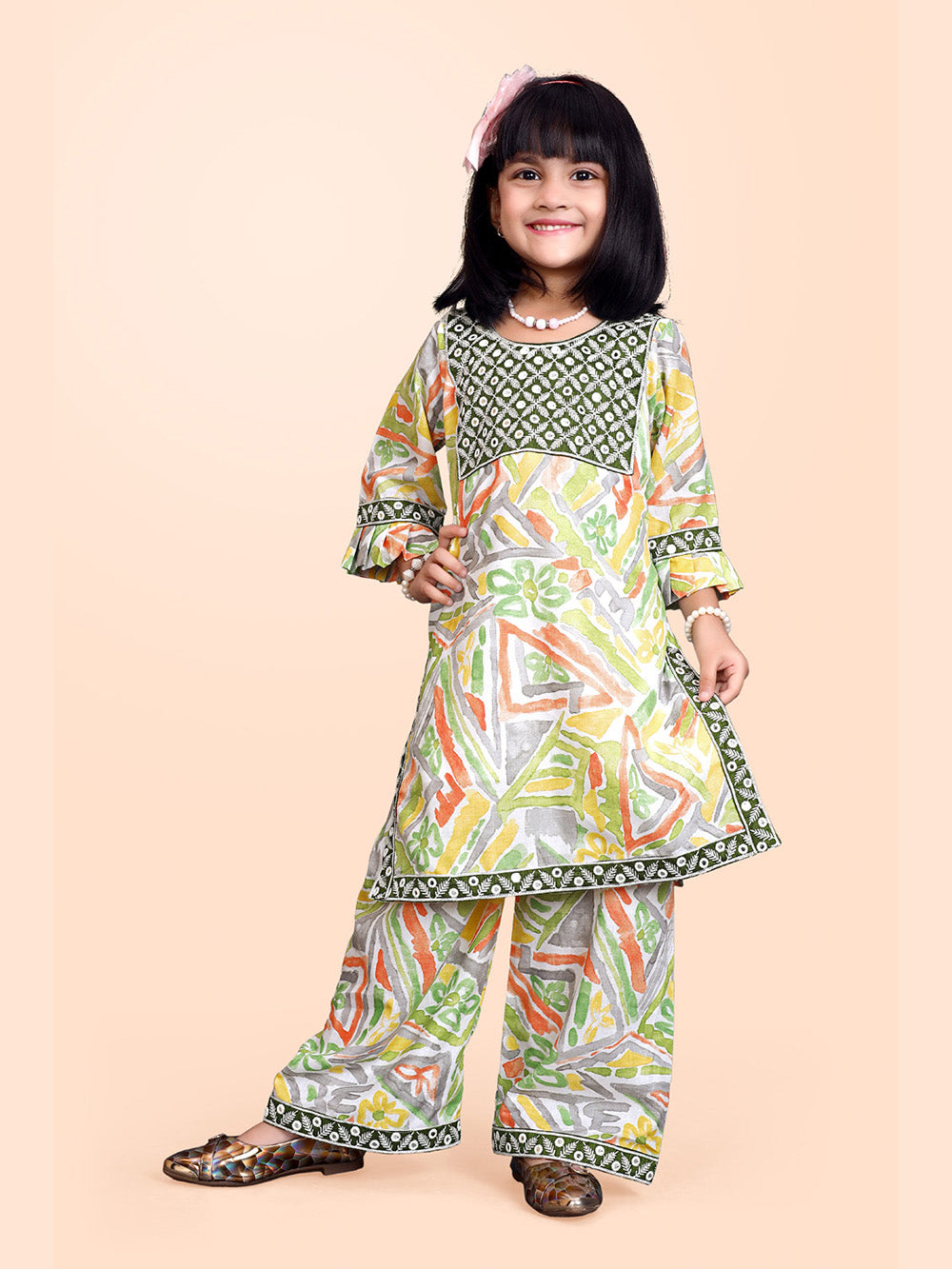 Girls Casual Kurta and Palazzo Set