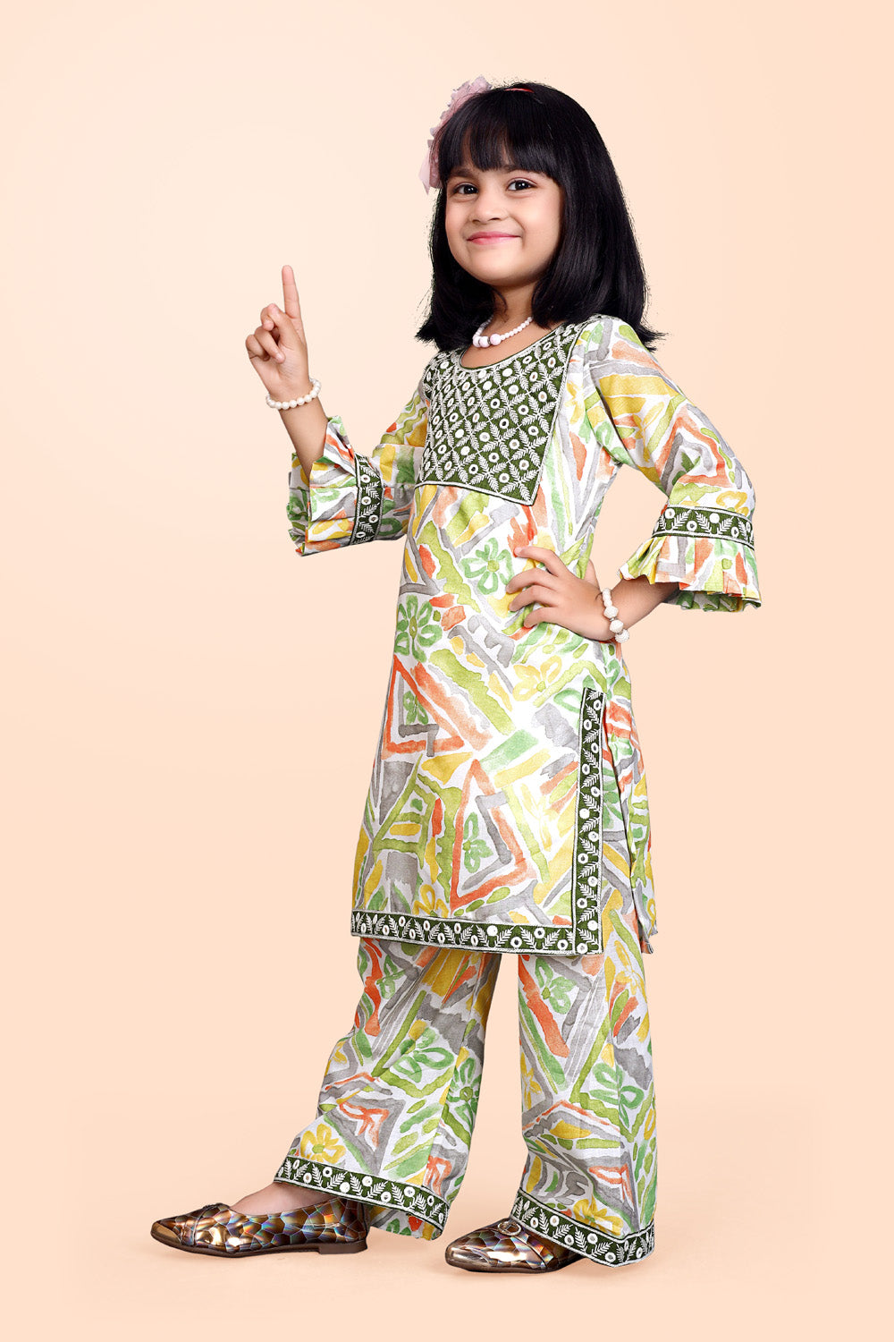Girls Casual Kurta and Palazzo Set