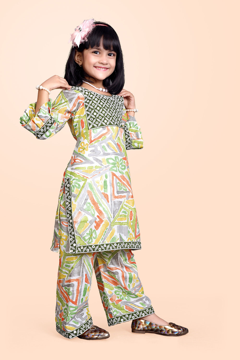 Girls Casual Kurta and Palazzo Set