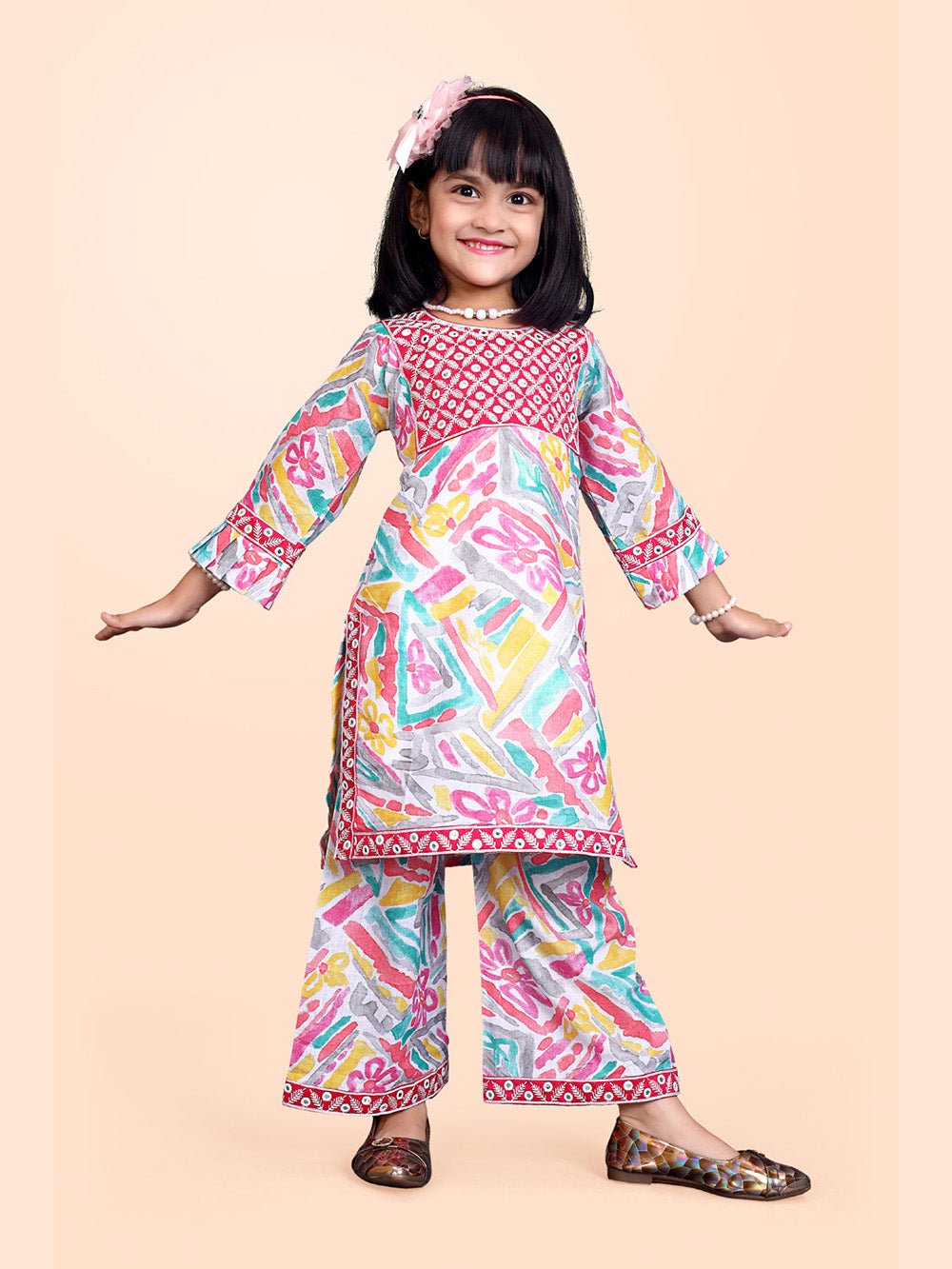Girls Casual Kurta and Palazzo Set