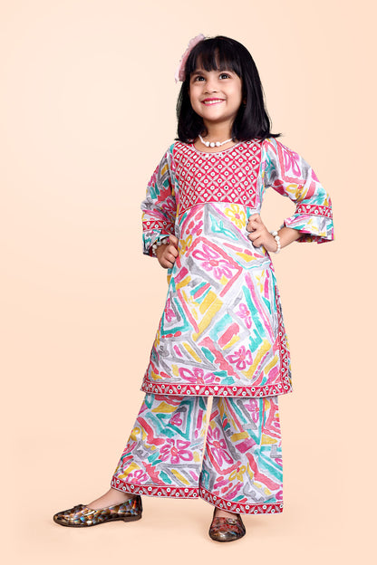Girls Casual Kurta and Palazzo Set