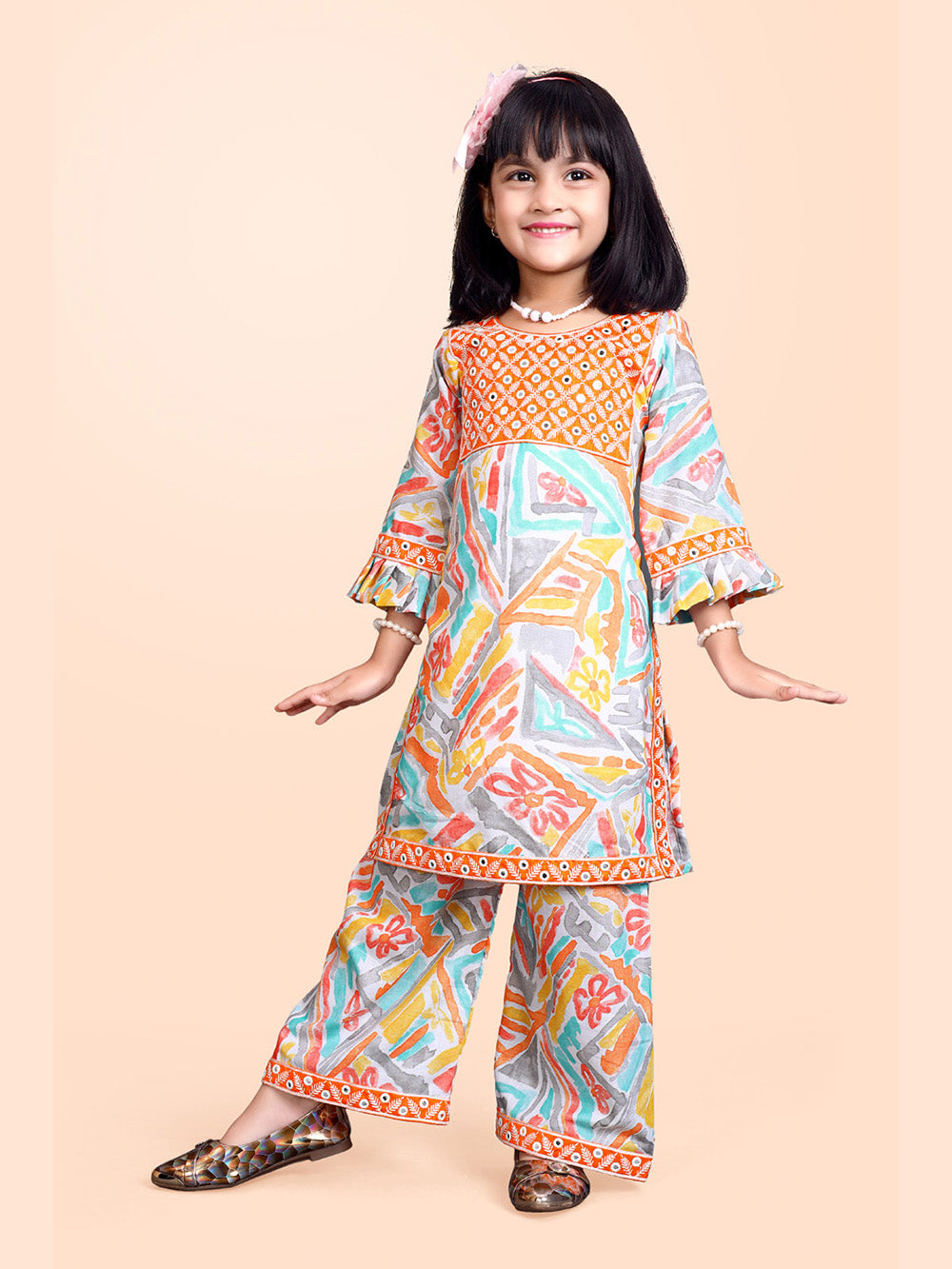 Girls Casual Kurta and Palazzo Set