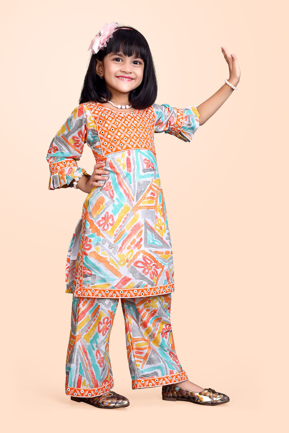 Girls Casual Kurta and Palazzo Set