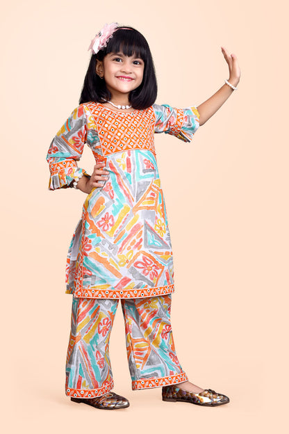 Girls Casual Kurta and Palazzo Set