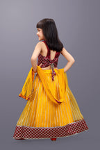 Girls Checkered Lehenga Choli with Dupatta – Festive Ethnic Wear