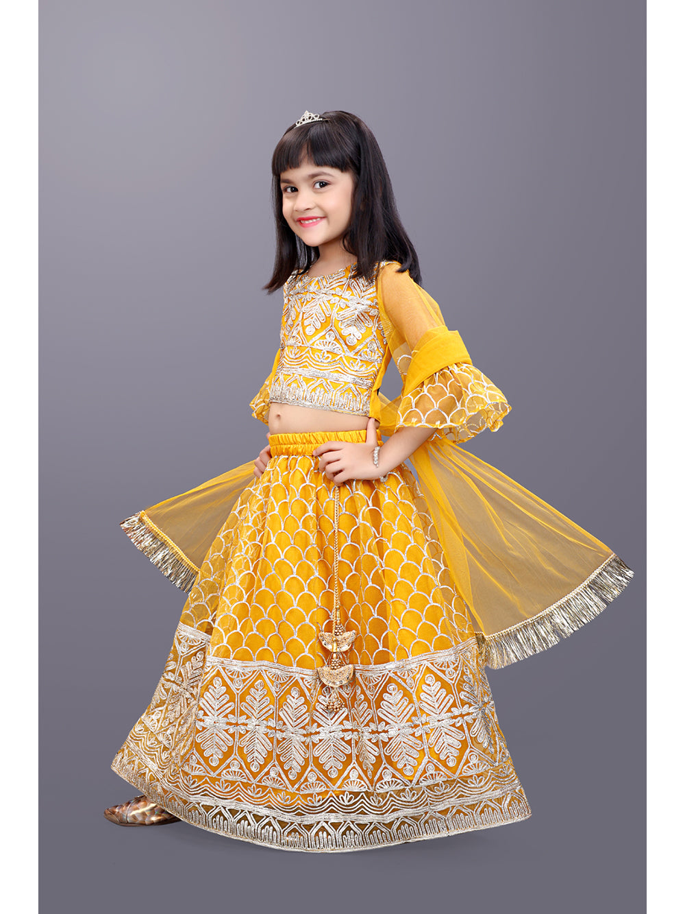 Girls Party Wear Embroidered Lehenga Choli Set with Dupatta | Premium Kids Indian Ethnic Outfit