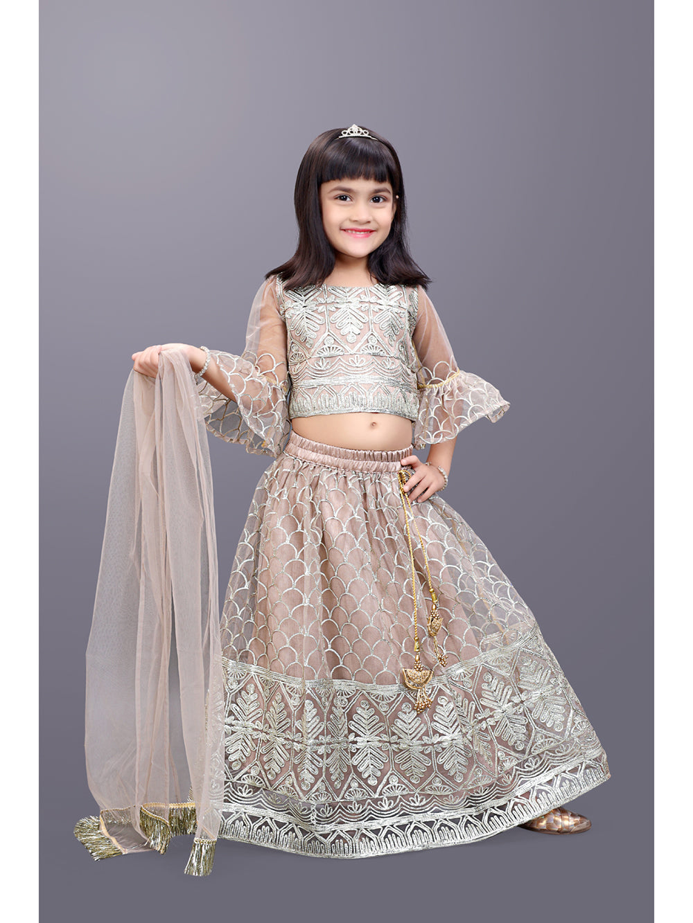 Girls Party Wear Embroidered Lehenga Choli Set with Dupatta | Premium Kids Indian Ethnic Outfit