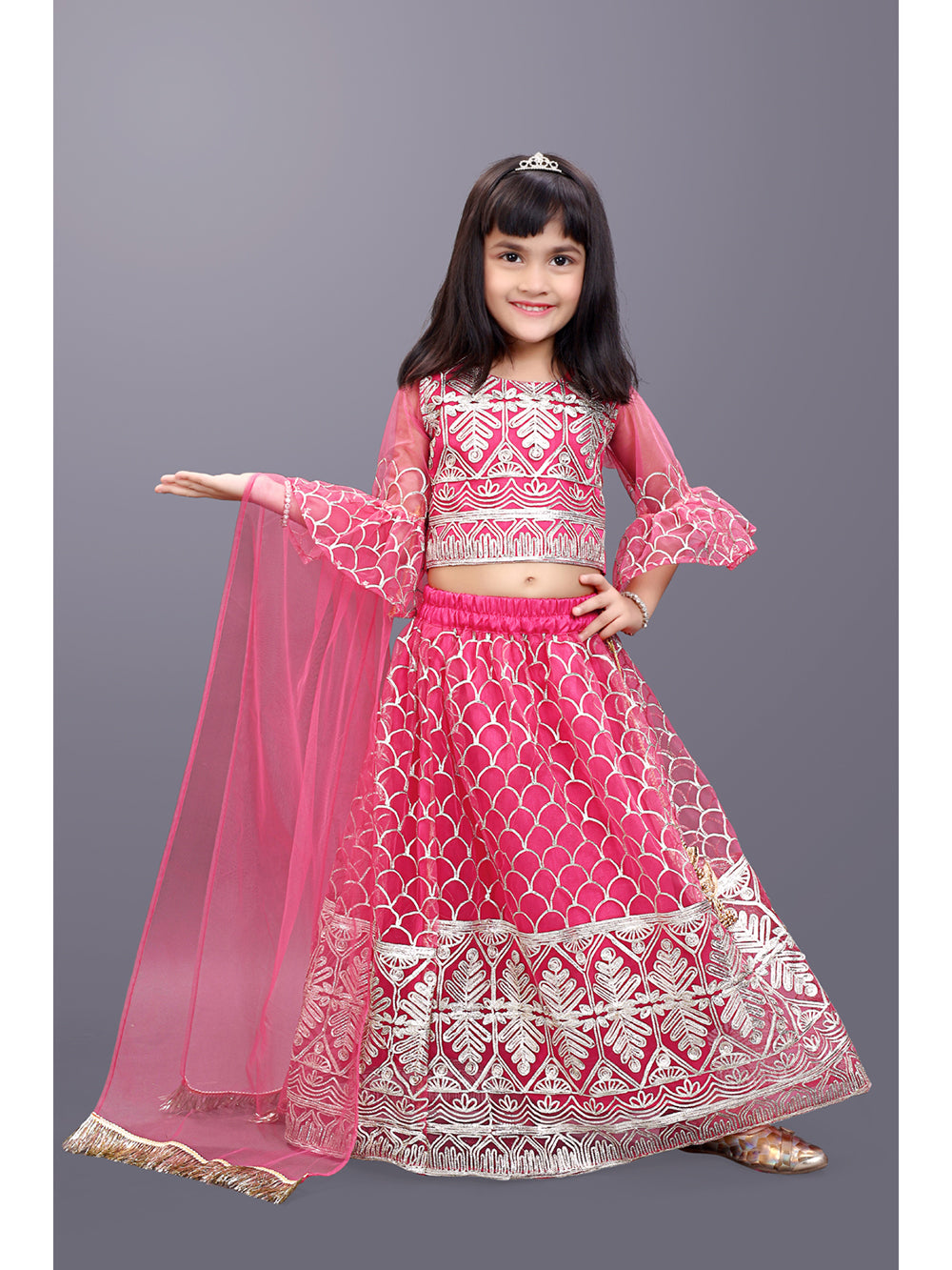 Girls Party Wear Embroidered Lehenga Choli Set with Dupatta | Premium Kids Indian Ethnic Outfit