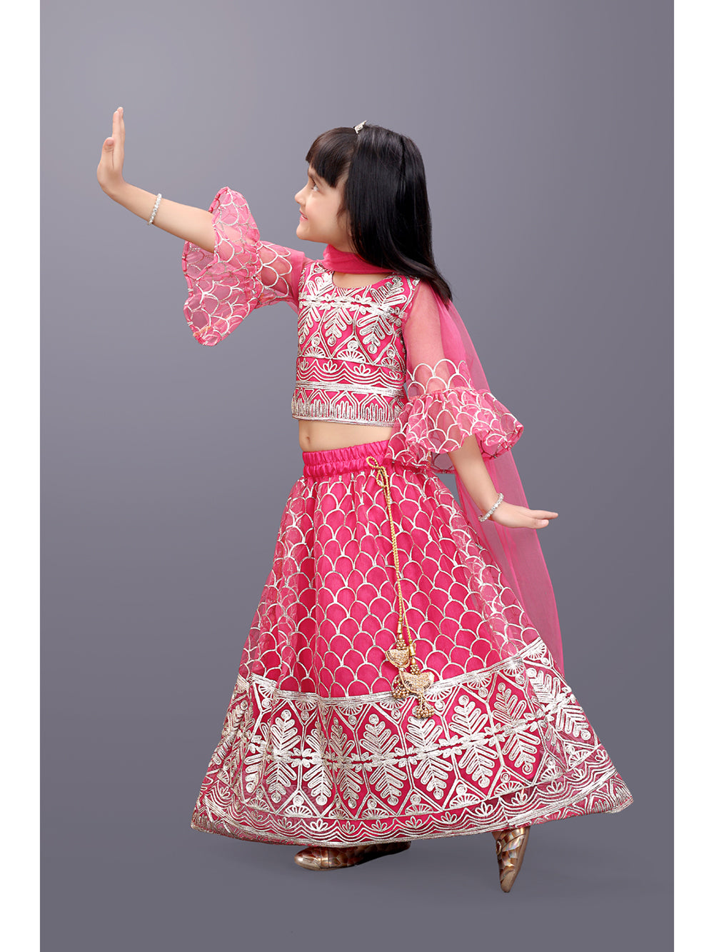 Girls Party Wear Embroidered Lehenga Choli Set with Dupatta | Premium Kids Indian Ethnic Outfit
