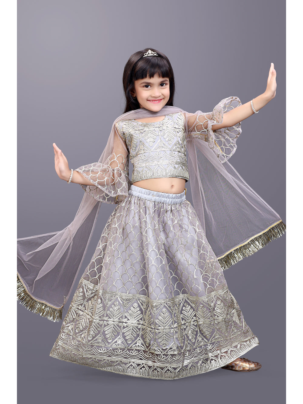 Girls Party Wear Embroidered Lehenga Choli Set with Dupatta | Premium Kids Indian Ethnic Outfit