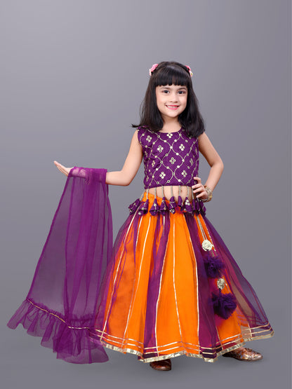 Girls Party Wear Lehenga, Choli and Dupatta Set