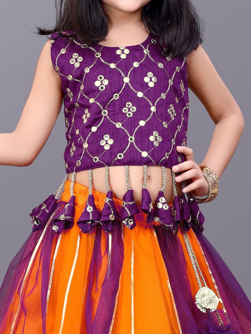 Girls Party Wear Lehenga, Choli and Dupatta Set