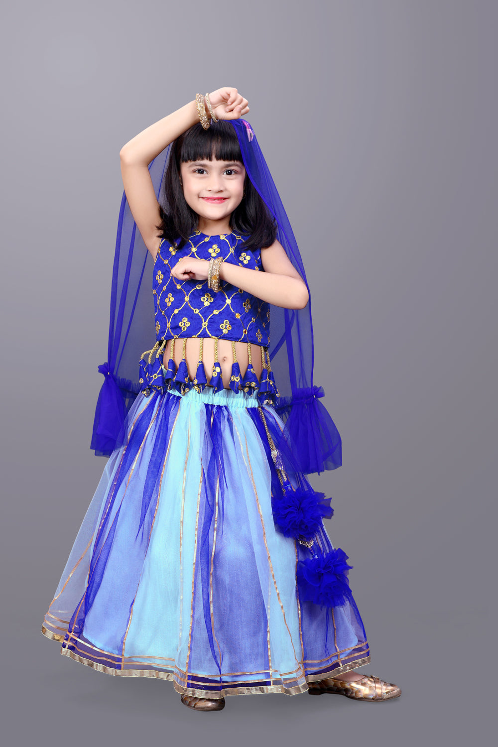 Girls Party Wear Lehenga, Choli and Dupatta Set