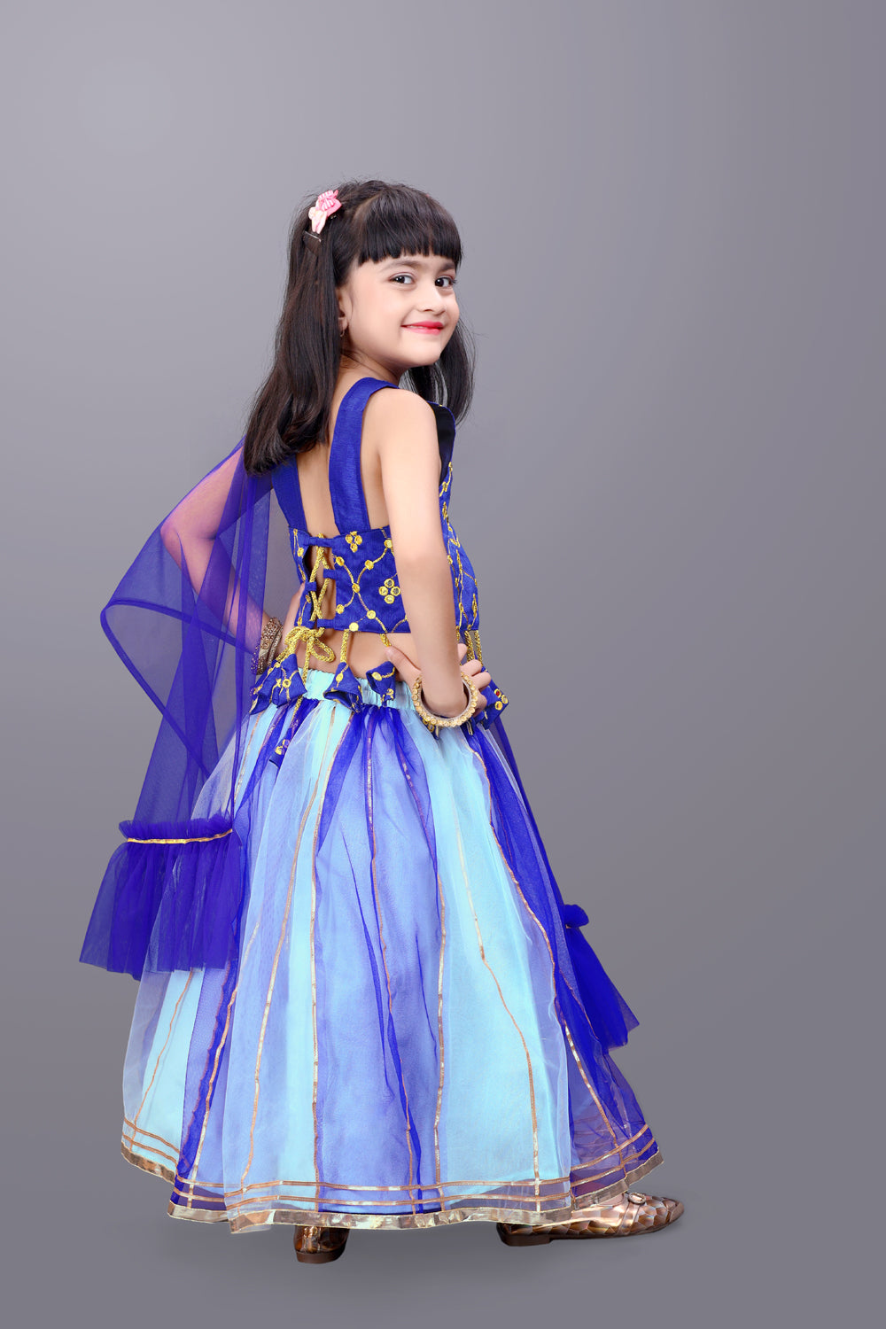 Girls Party Wear Lehenga, Choli and Dupatta Set