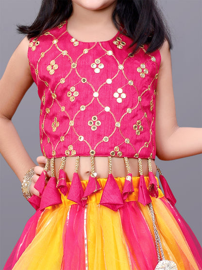 Girls Party Wear Lehenga, Choli and Dupatta Set