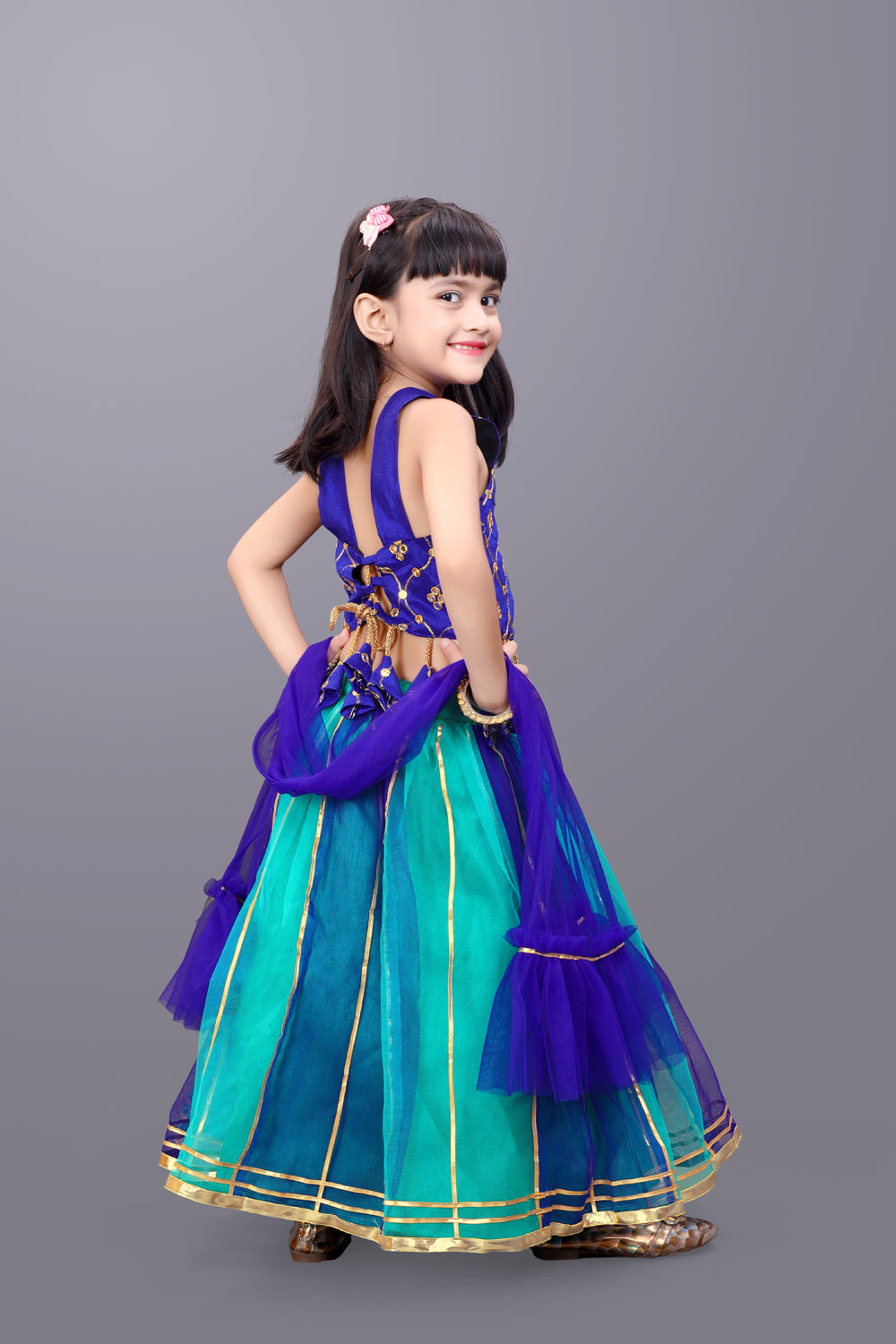 Girls Party Wear Lehenga, Choli and Dupatta Set