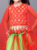 Girls Party Wear Lehenga, Choli and Dupatta Set
