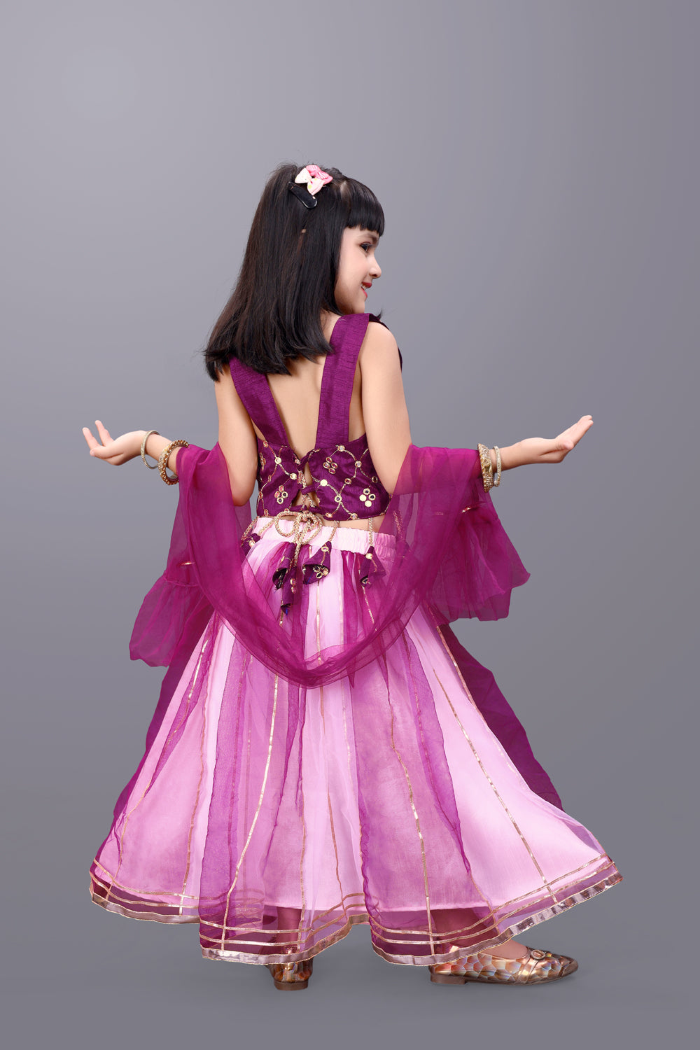 Girls Party Wear Lehenga, Choli and Dupatta Set