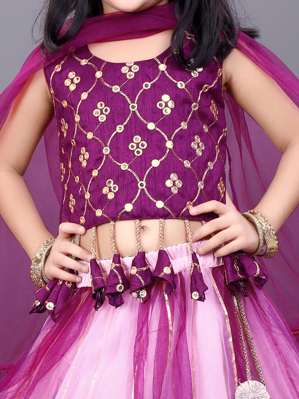 Girls Party Wear Lehenga, Choli and Dupatta Set