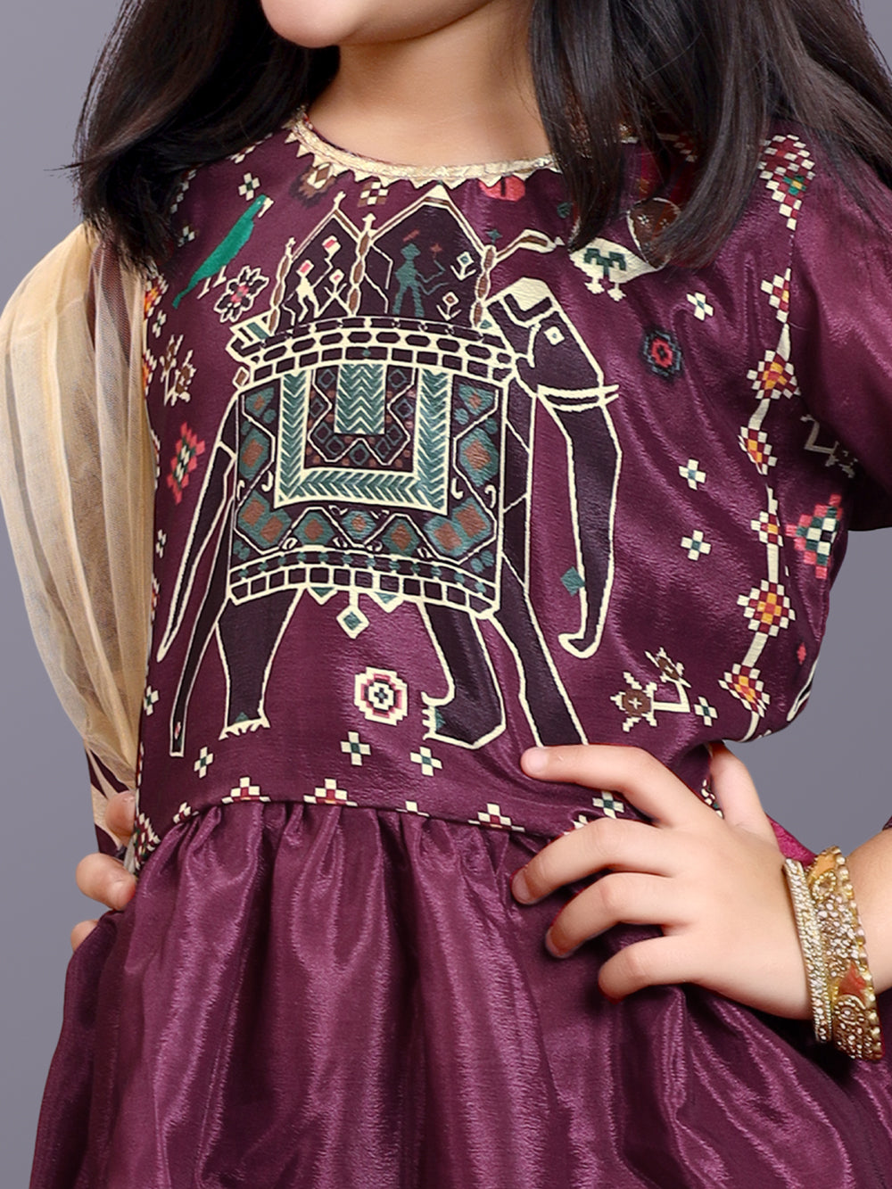 Girls Digital Print Lehenga Choli and Dupatta Set