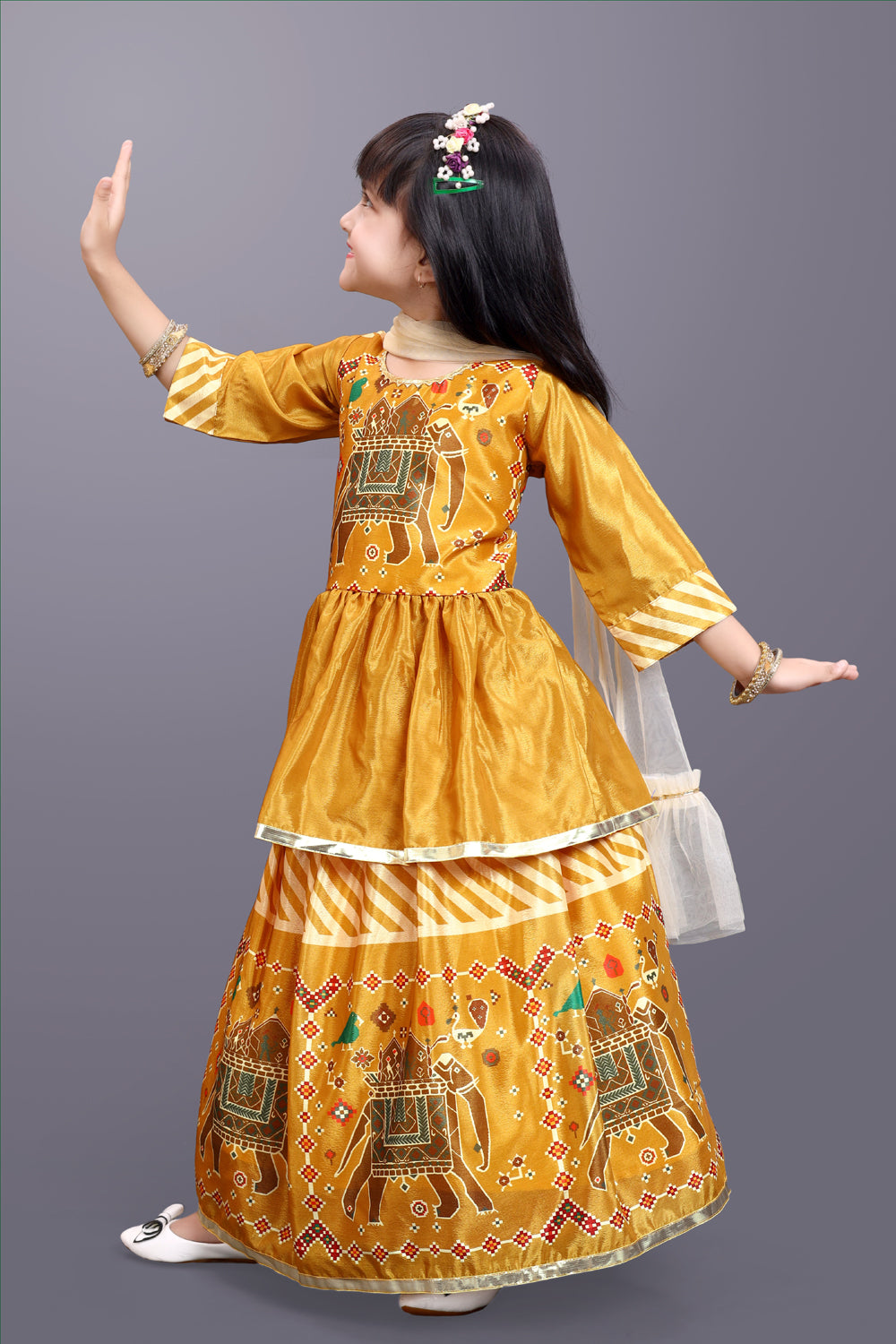 Girls Digital Print Lehenga Choli and Dupatta Set
