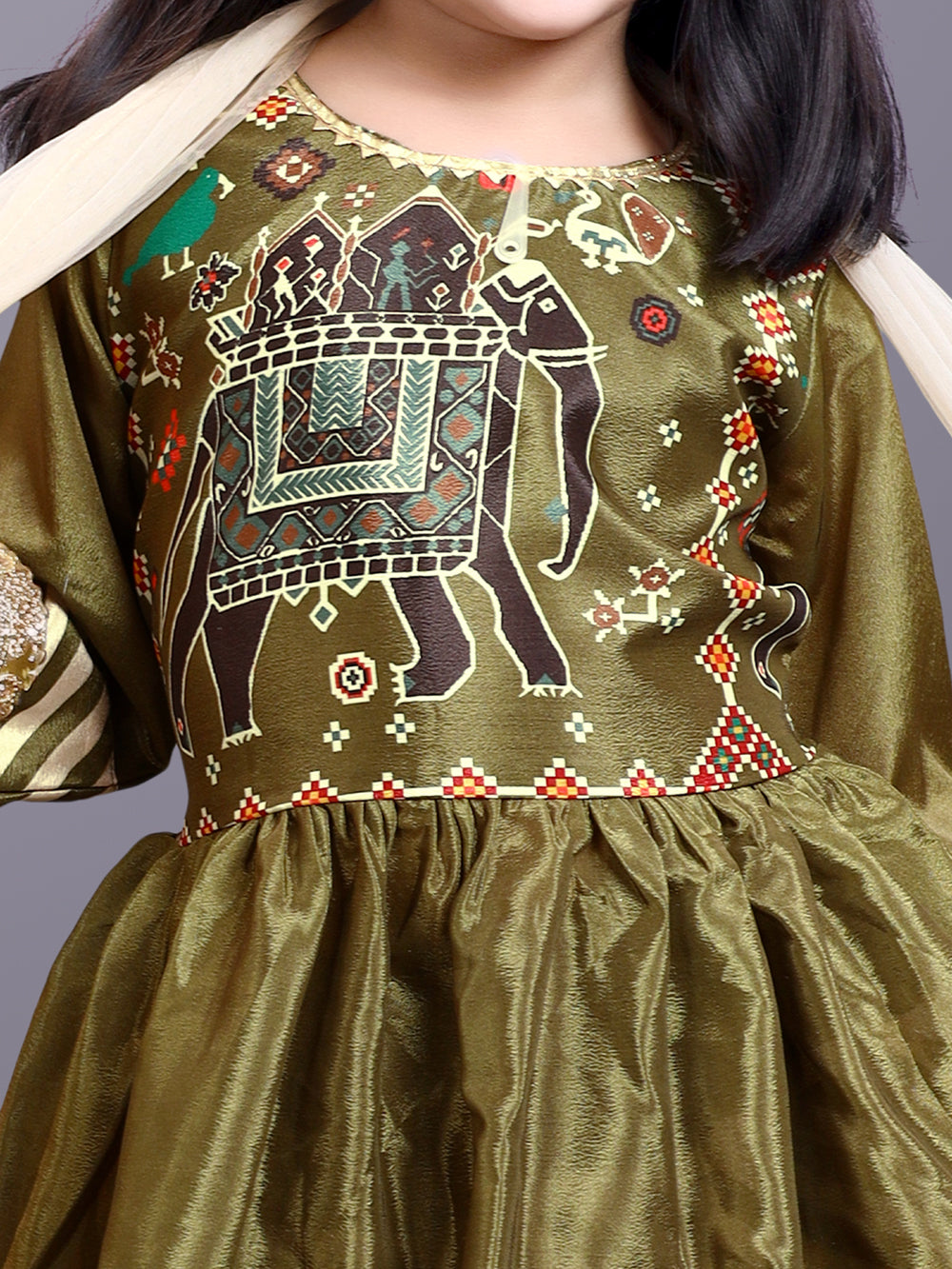 Girls Digital Print Lehenga Choli and Dupatta Set