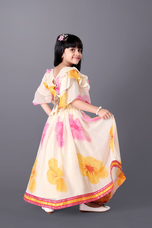 Lehenga Choli Floral Print Party Wear Dress
