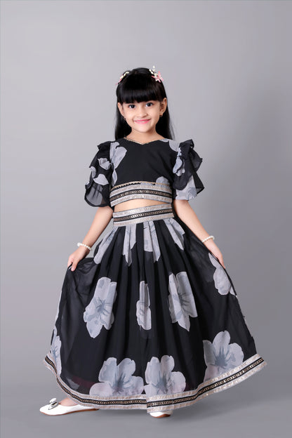 Lehenga Choli Floral Print Party Wear Dress